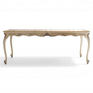 Elegant dining table with floral carving