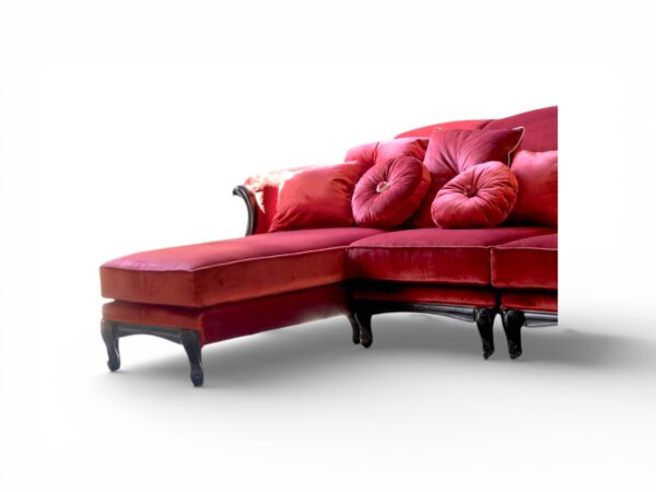 Modern luxury crimson velvet sofa