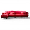 Modern luxury crimson velvet sofa