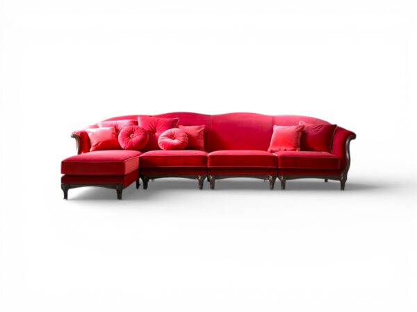 Modern luxury crimson velvet sofa