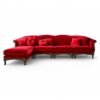 Modern luxury crimson velvet sofa
