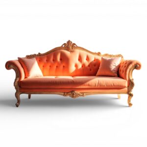 Saffron Sovereign Carved Sofa luxury velvet sofa