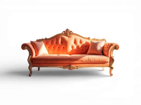 Saffron Sovereign Carved Sofa luxury velvet sofa
