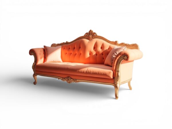Saffron Sovereign Carved Sofa hand carved hardwood frame