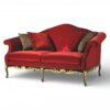 Luxury ruby velvet classical loveseat