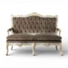 Mocha Rococo Loveseat tufted velvet luxury sofa