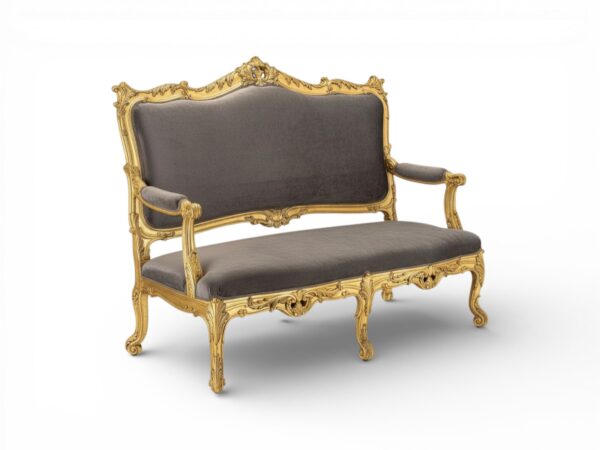 Classic ornate loveseat with hand carved frame