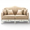 Bisque Ornate Settee luxury carved sofa