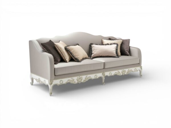 Elegant rococo lounge with carved wooden base