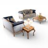 Ornate carved frame living room sofa