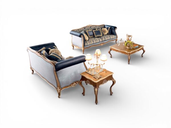 Ornate carved frame living room sofa