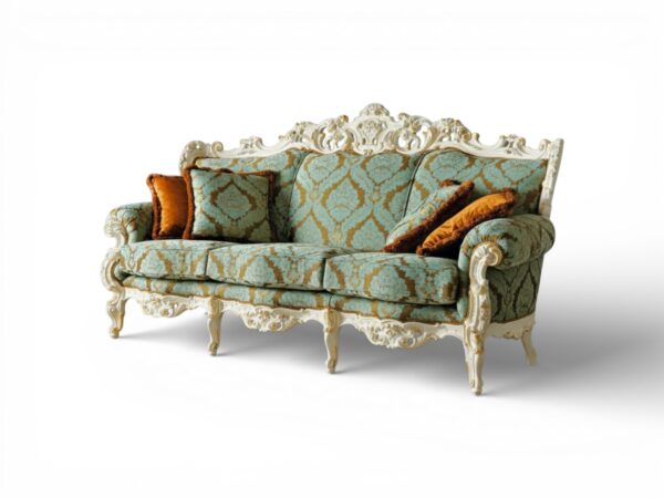 Luxury baroque carved living room sofa