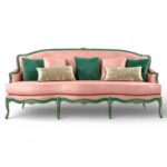 Blush Opulent Crest Sofa luxury velvet sofa