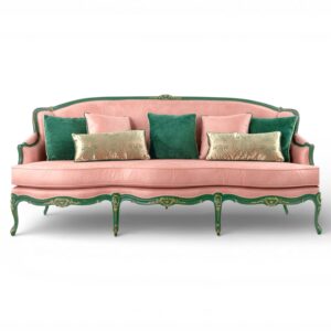Blush Opulent Crest Sofa luxury velvet sofa