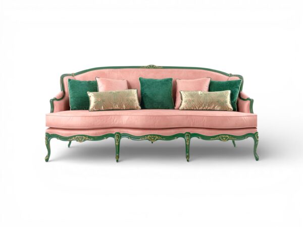 Blush Opulent Crest Sofa luxury velvet sofa