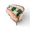 Handcrafted blush velvet living room sofa