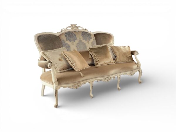 Carved Damask Loveseat luxury classic sofa
