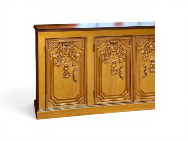 Elegant carved sideboard with art deco design