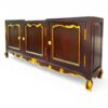 Elegant wooden buffet with gold scroll detailing