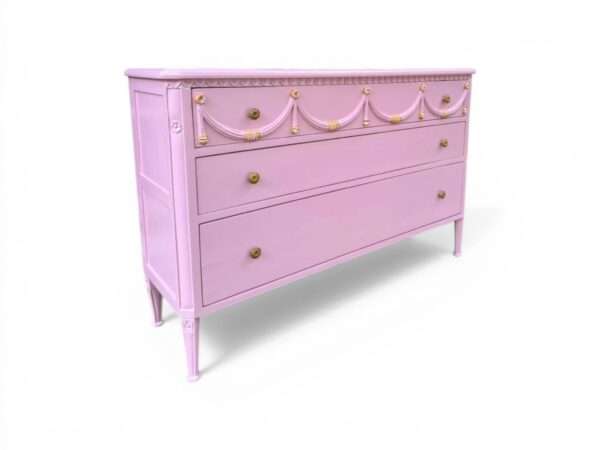 Elegant powder finish console with drawers