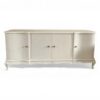 Elegant pearl finish sideboard with carved base