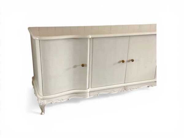 Classic rococo sideboard with curved wooden frame