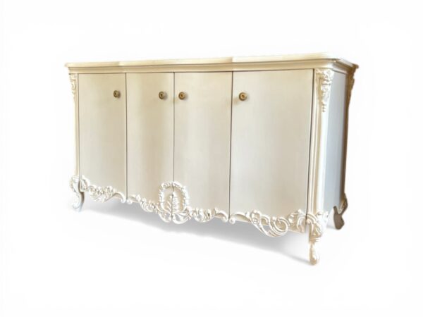 Luxury dining buffet with carved base design