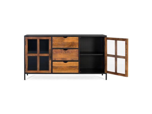 Modern teak storage cabinet with drawers