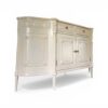 Elegant wedge sideboard with carved detailing