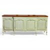 Elegant mint finish sideboard with carved detailing