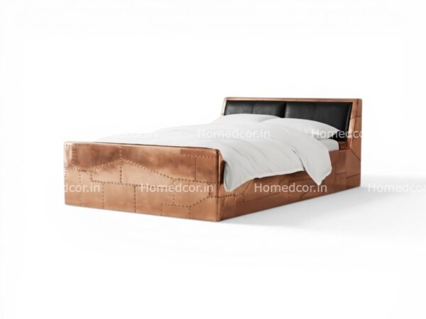 Copper finish aviator bed frame
