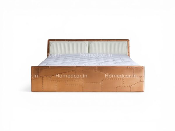 Industrial aviator style copper bed