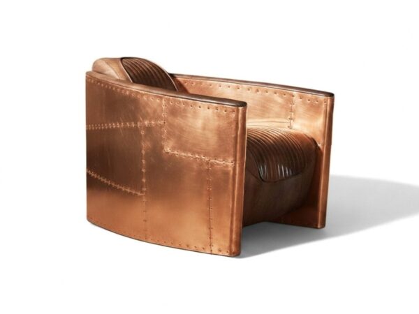Industrial copper armchair aviation style