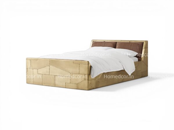 Industrial style brass bed design