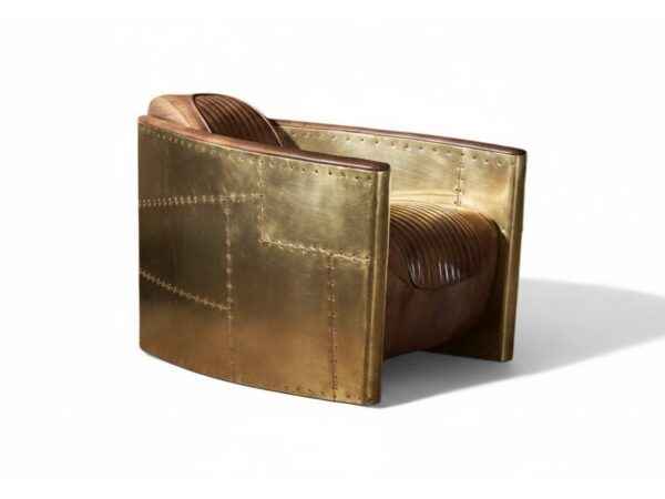 Industrial brass armchair aviation style