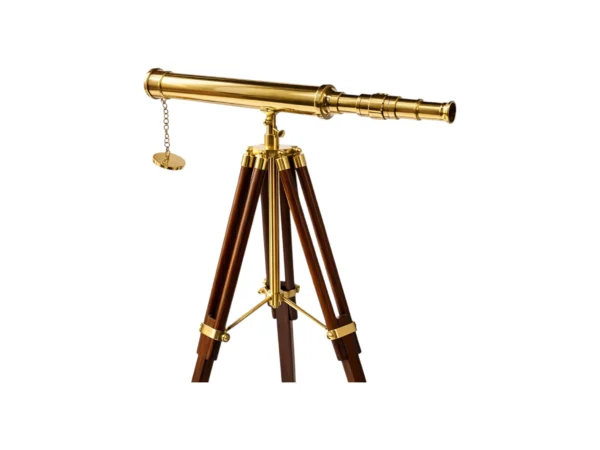Antique style brass telescope with tripod