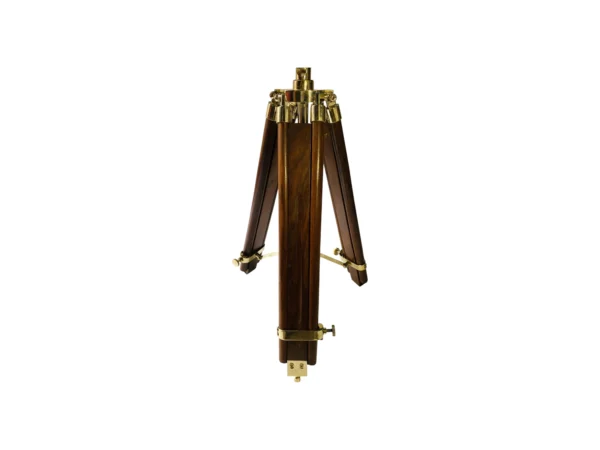 Brass tripod telescope with wooden stand