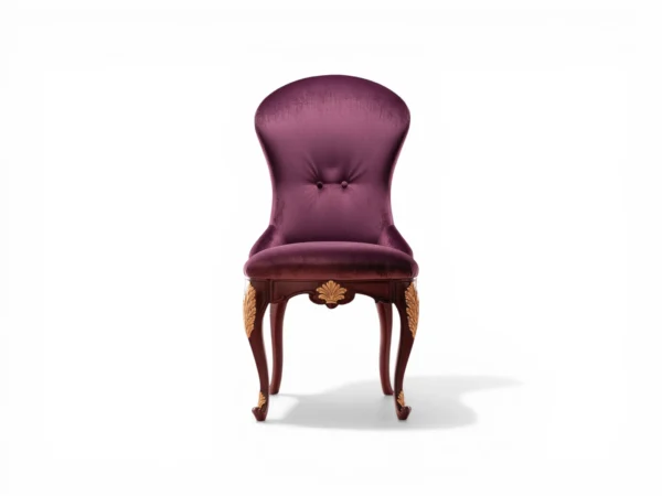 Marquise accent chair with carved wooden frame