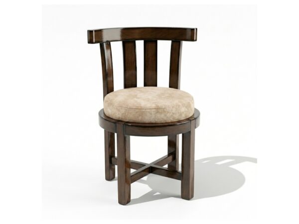 Classic round seat wooden chair