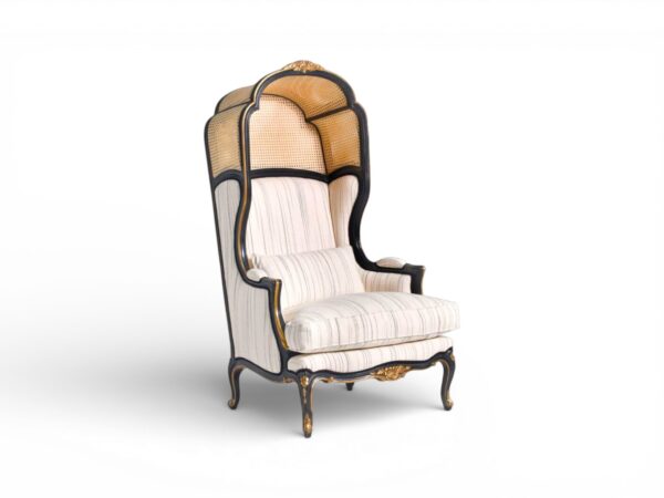Luxury high back upholstered canopy chair