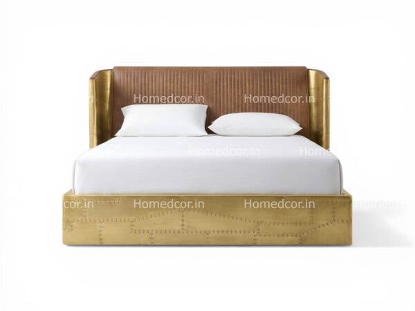 Premium aviator bed with leather headboard