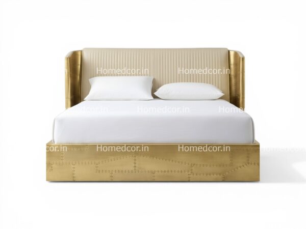 Brass aviator grande bed with rivet detailing