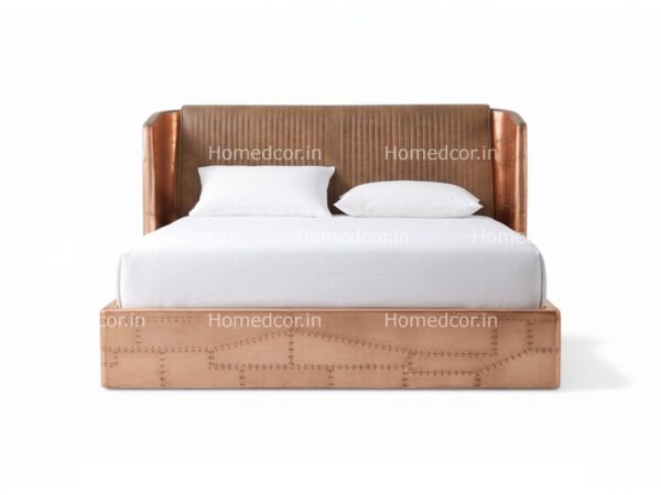 Aircraft inspired copper finish bed