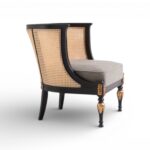 Louis XVI caned chair with carved wooden frame