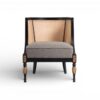 Classic cane accent chair with cushion seat