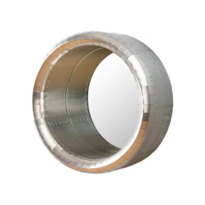 Aviator mirror with riveted metal frame
