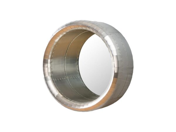 Aviator mirror with riveted metal frame