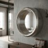 Metal aviator mirror with circular frame