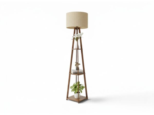Luxury wooden standing lamp