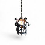 Antique Iron Pendant Lamp with wrought iron frame